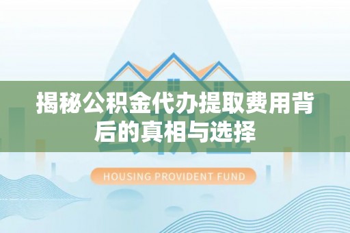 芬园揭秘公积金代办提取费用背后的真相与选择