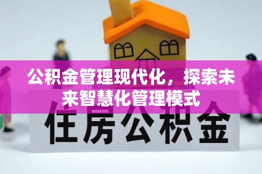 芬园公积金管理现代化，探索未来智慧化管理模式