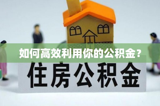 芬园如何高效利用你的公积金？
